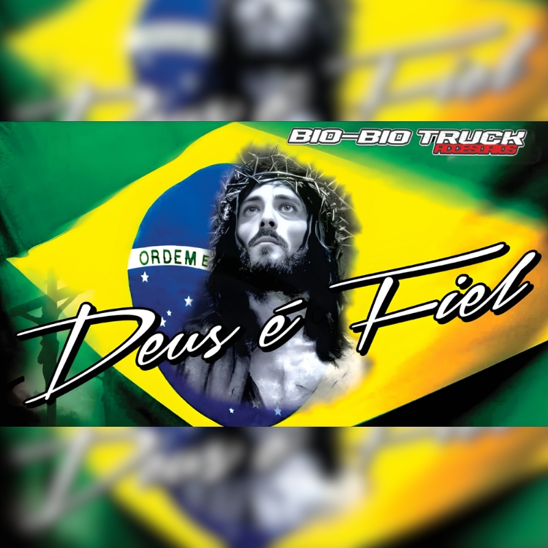BANDERA BRASIL "DEUS É FIEL"