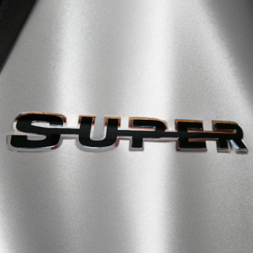 LOGO -SUPER ACRILICO NEGRO- BORDE ESPEJO